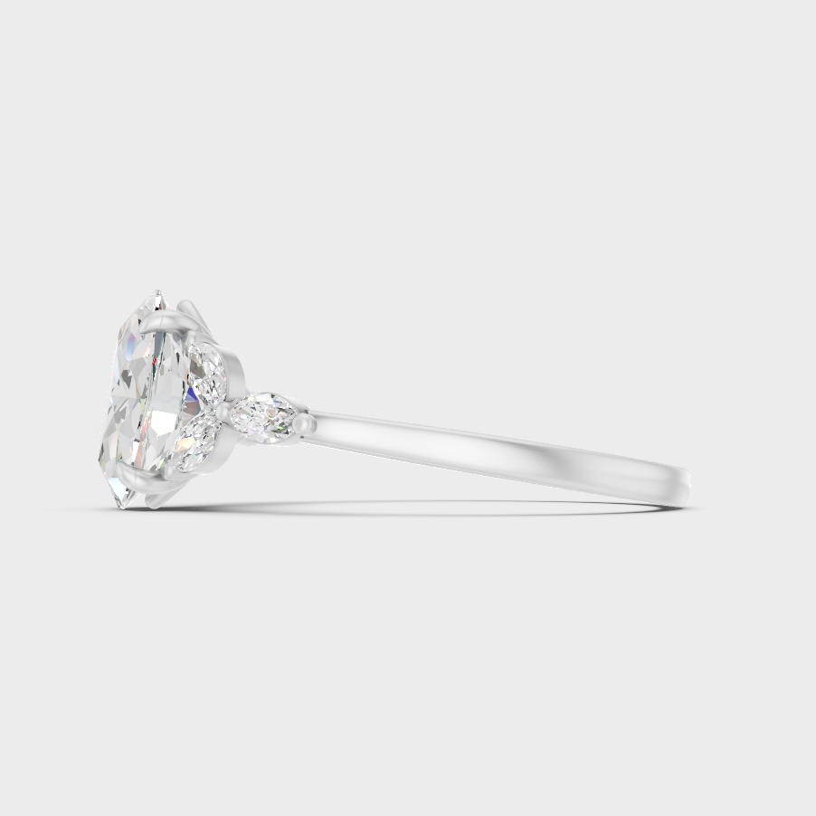 Platinum Fine Jewelry Oval Marquise Ring Set For Women