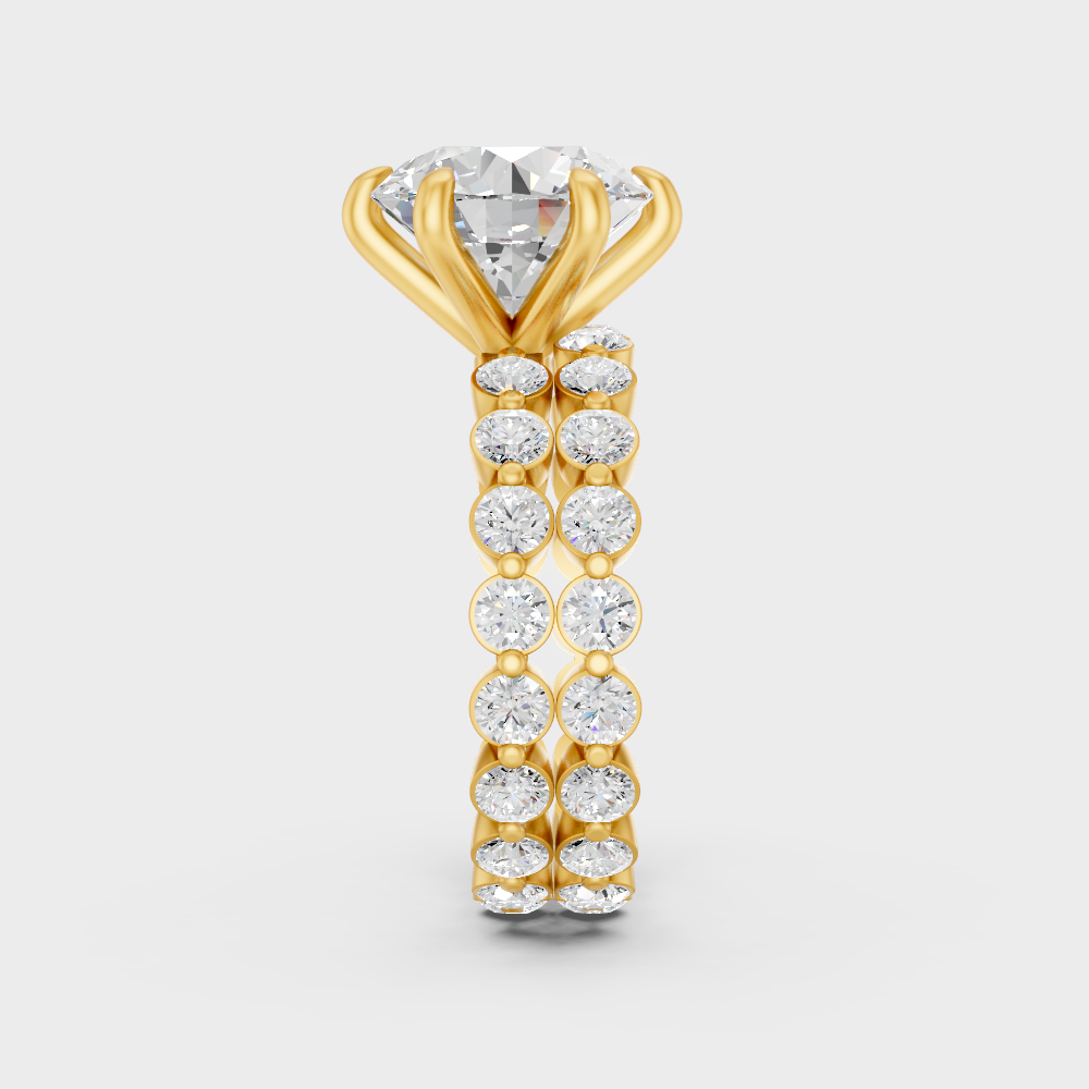 Elegant Round Eternity Proposal Ring Set In Yellow Gold