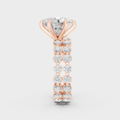 Ethical Lab Grown Eternity Ring Set In Rose Gold