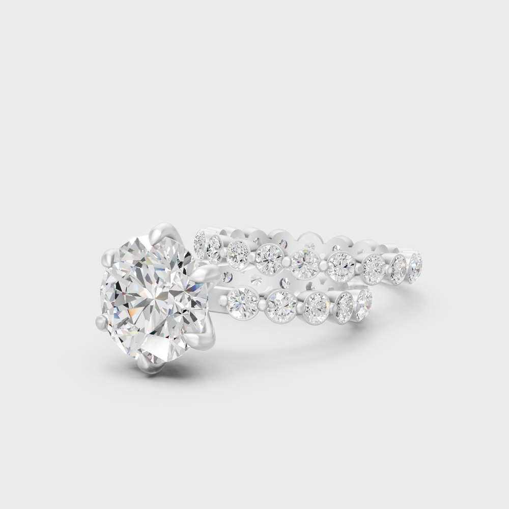 Platinum Certified Round Diamond Eternity Ring Set Fine Jewelry