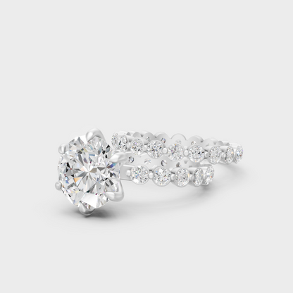 Platinum Certified Round Diamond Eternity Ring Set Fine Jewelry