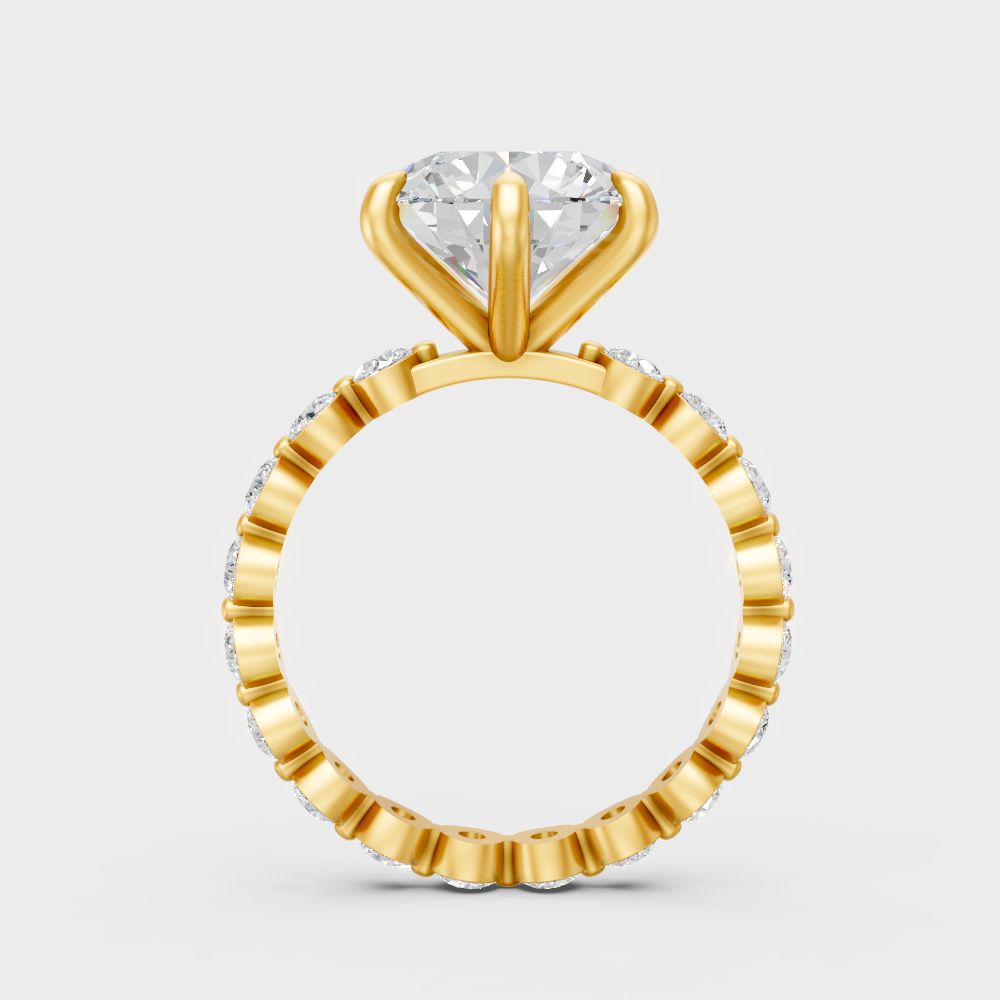 Yellow Gold Eternity Wedding Ring Set Luxury Design