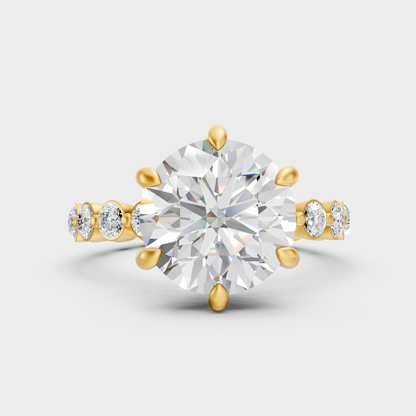 Yellow Gold Round Diamond Eternity Band Set Luxury Jewelry