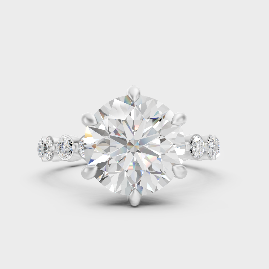 Platinum High End Round Diamond Eternity Ring Set