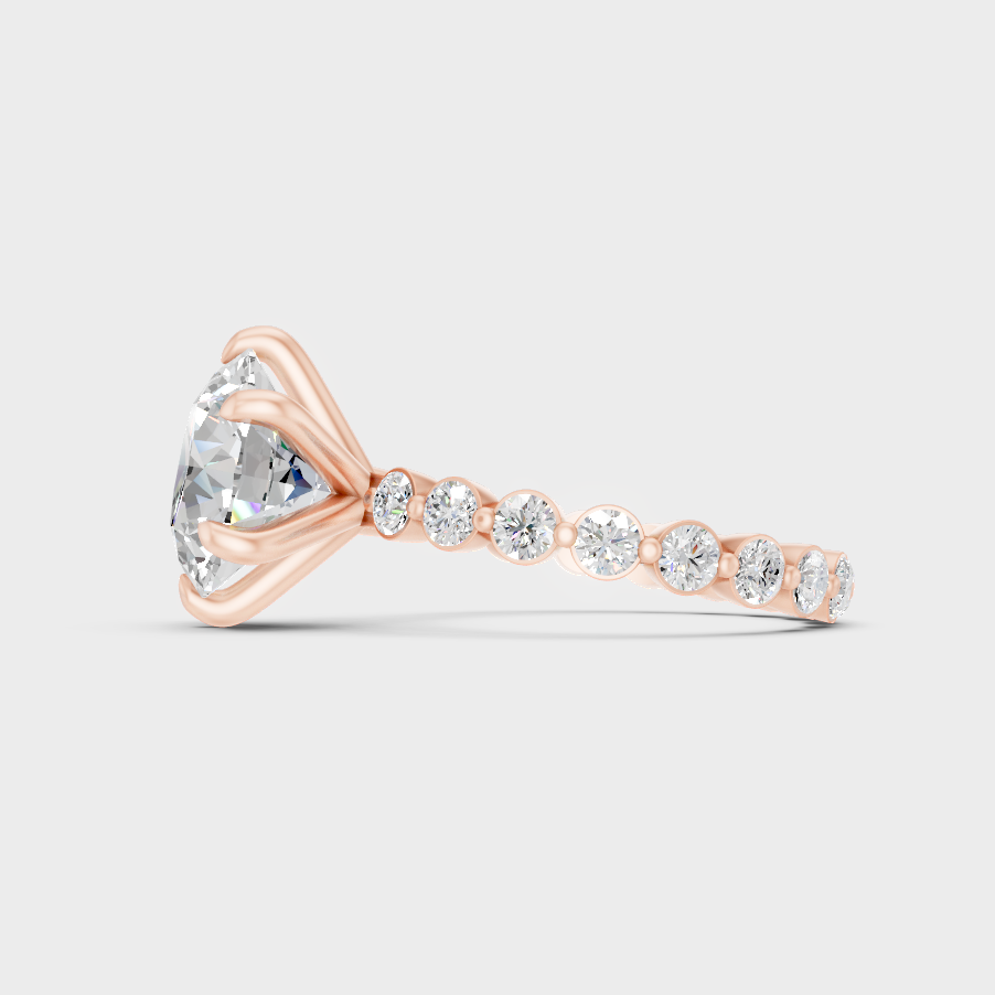 Contemporary Lab Diamond Eternity Ring Set In Rose Gold