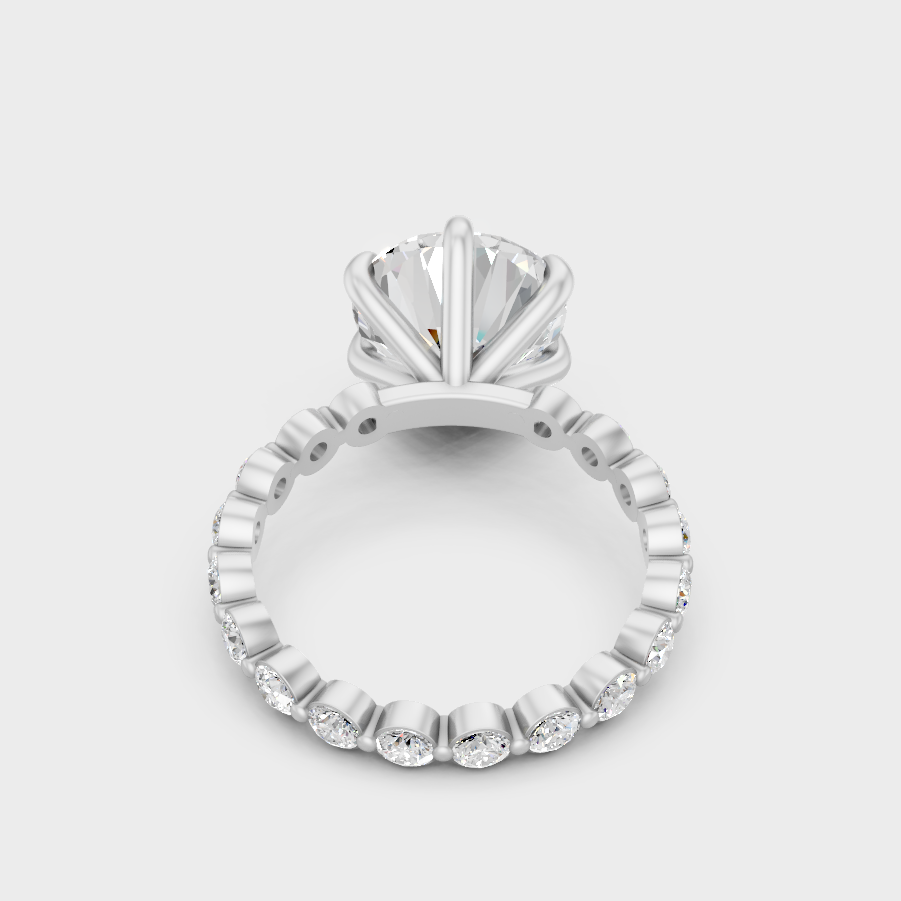 White Gold Round Diamond Eternity Ring Set For Everyday Elegance