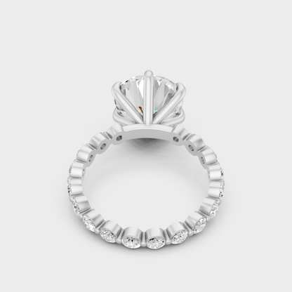 White Gold Round Diamond Eternity Ring Set For Everyday Elegance