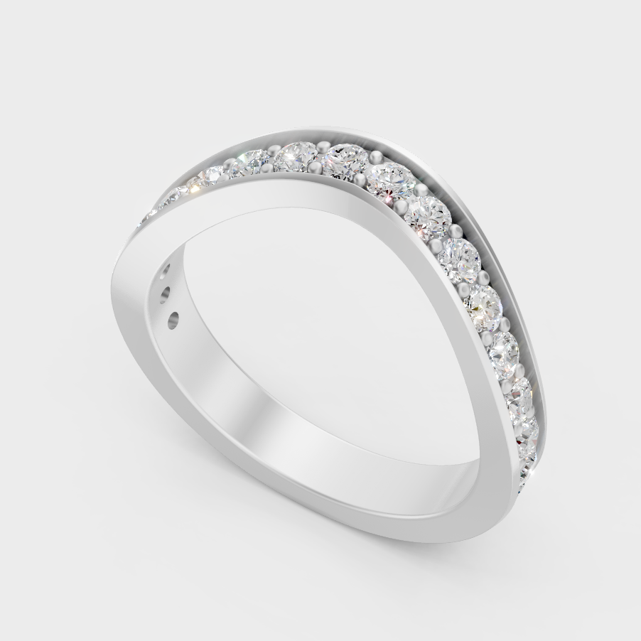 Platinum Round Cut Diamond Band Ring Timeless Elegance