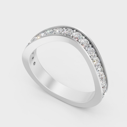 Platinum Round Cut Diamond Band Ring Timeless Elegance