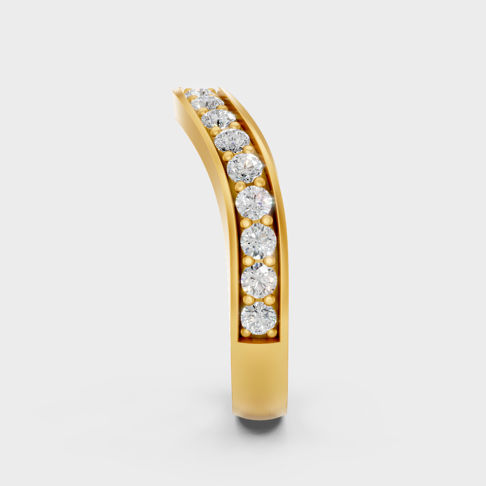 Elegant Round Diamond Proposal Band In Yellow Gold
