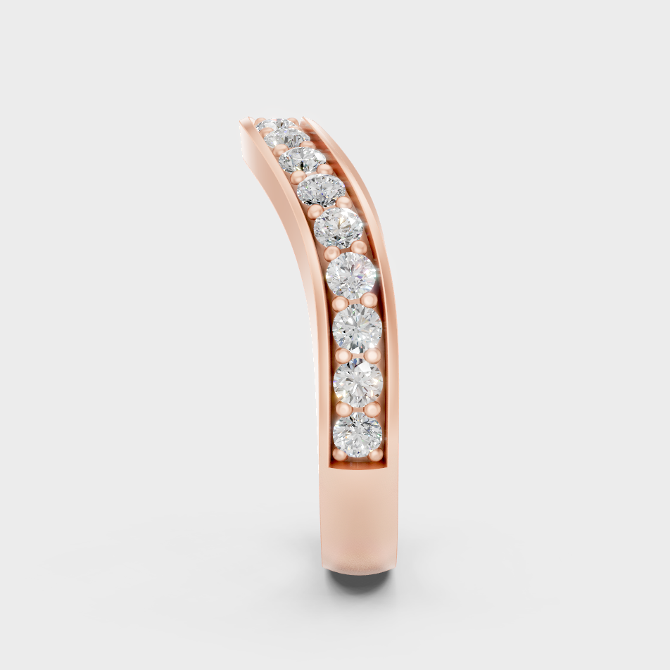 Rose Gold Luxury Round Diamond Anniversary Band Ring