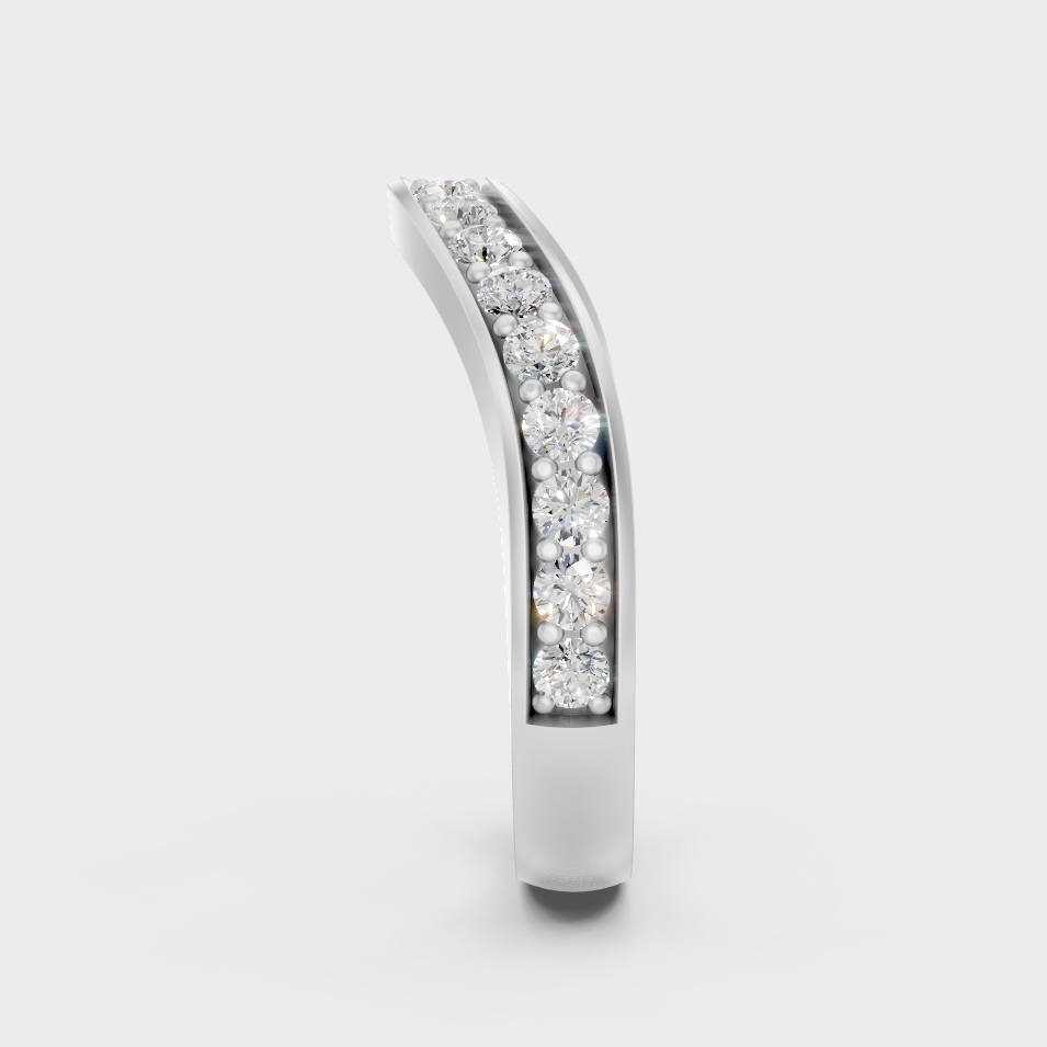 Premium Platinum Diamond Band Ring Fine Jewelry For Women