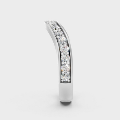 Premium Platinum Diamond Band Ring Fine Jewelry For Women