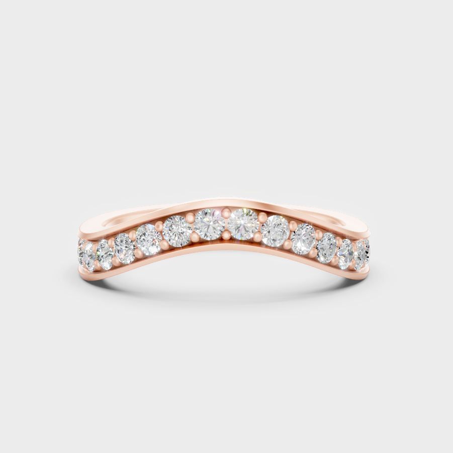 Contemporary Lab Diamond Band Ring In Rose Gold