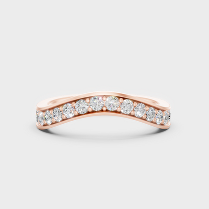 Contemporary Lab Diamond Band Ring In Rose Gold