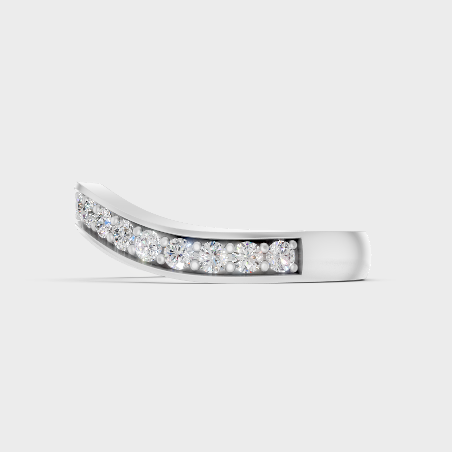 White Gold Certified Round Diamond Band Elegant Style