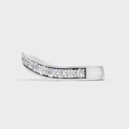 White Gold Certified Round Diamond Band Elegant Style