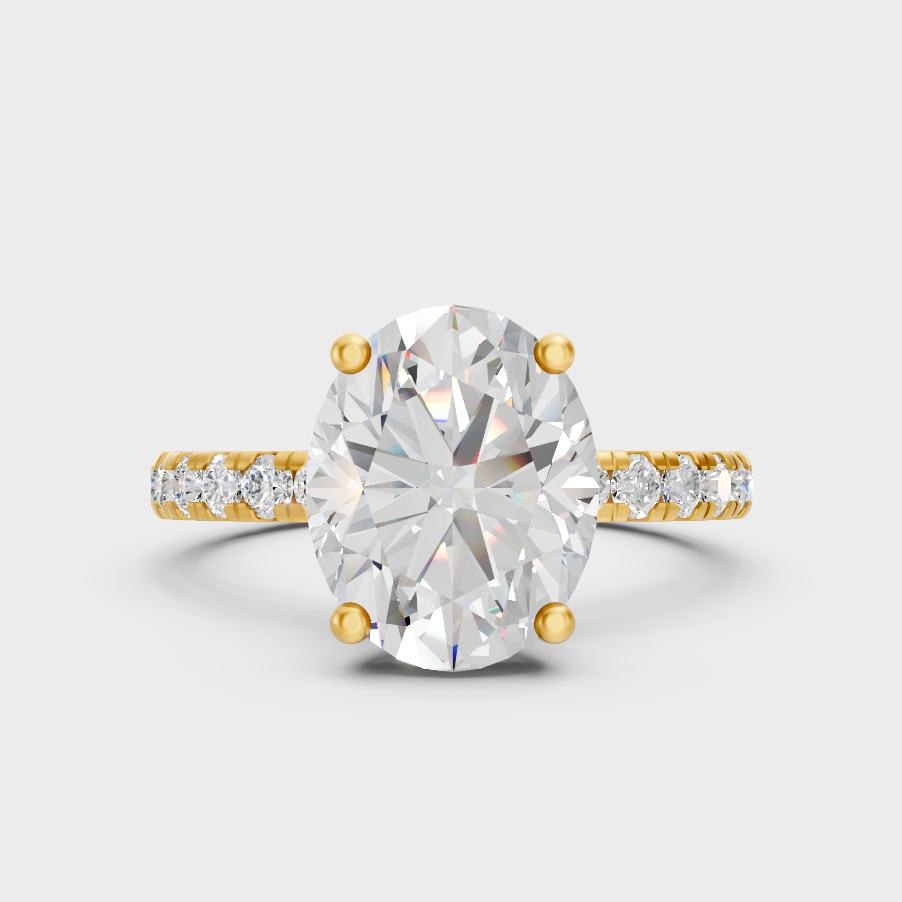 Elegant Oval Proposal Ring Set In Yellow Gold