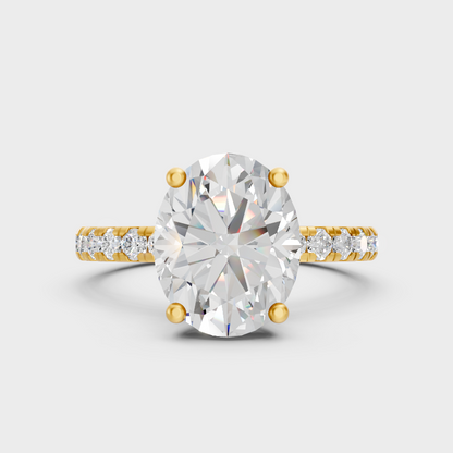 Elegant Oval Proposal Ring Set In Yellow Gold