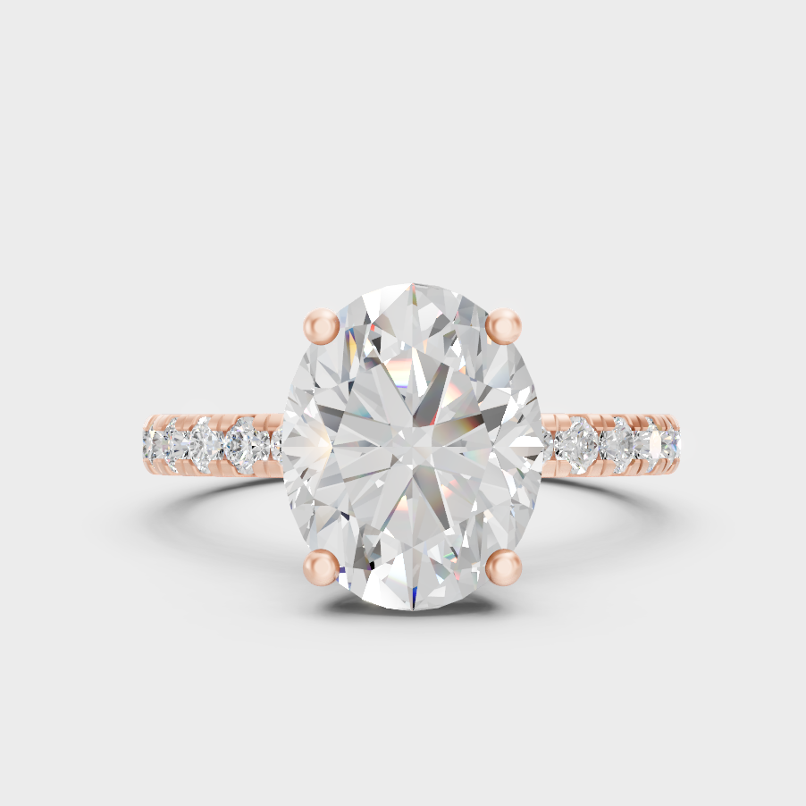 Rose Gold Hidden Halo Ring Set With Ethical Lab Diamonds
