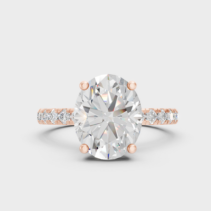 Rose Gold Hidden Halo Ring Set With Ethical Lab Diamonds