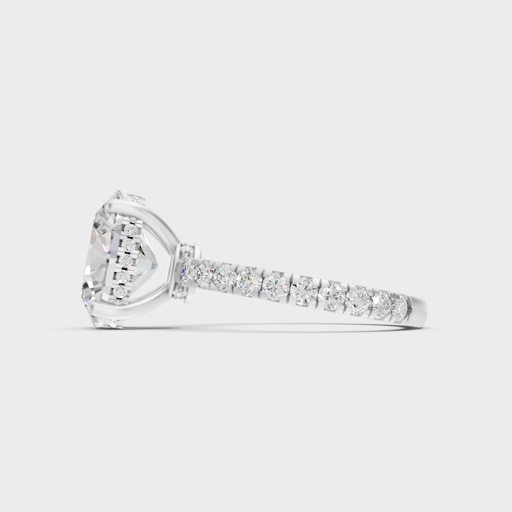 Platinum Fine Jewelry Hidden Halo Ring Set For Women