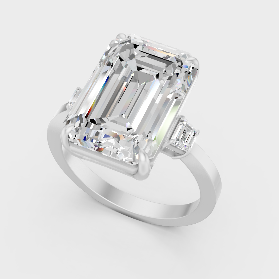 Platinum High End Emerald Diamond Ring