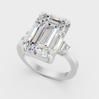 Platinum High End Emerald Diamond Ring