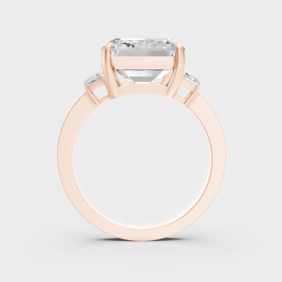 Rose Gold Luxury Emerald Diamond Bridal Ring Elegant Design