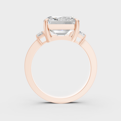 Rose Gold Luxury Emerald Diamond Bridal Ring Elegant Design