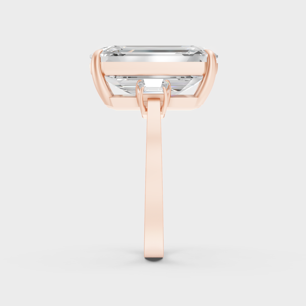 Rose Gold Emerald Diamond Ring With Ethical Lab Diamonds