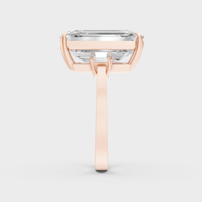 Rose Gold Emerald Diamond Ring With Ethical Lab Diamonds