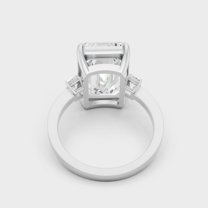 Platinum Emerald And Trapezoid Cut Diamond Ring Timeless Luxury