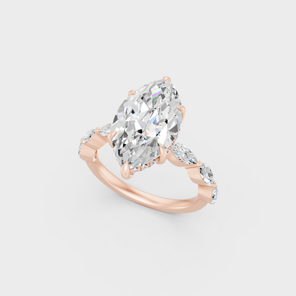 Contemporary Lab Diamond Marquise Ring In Rose Gold