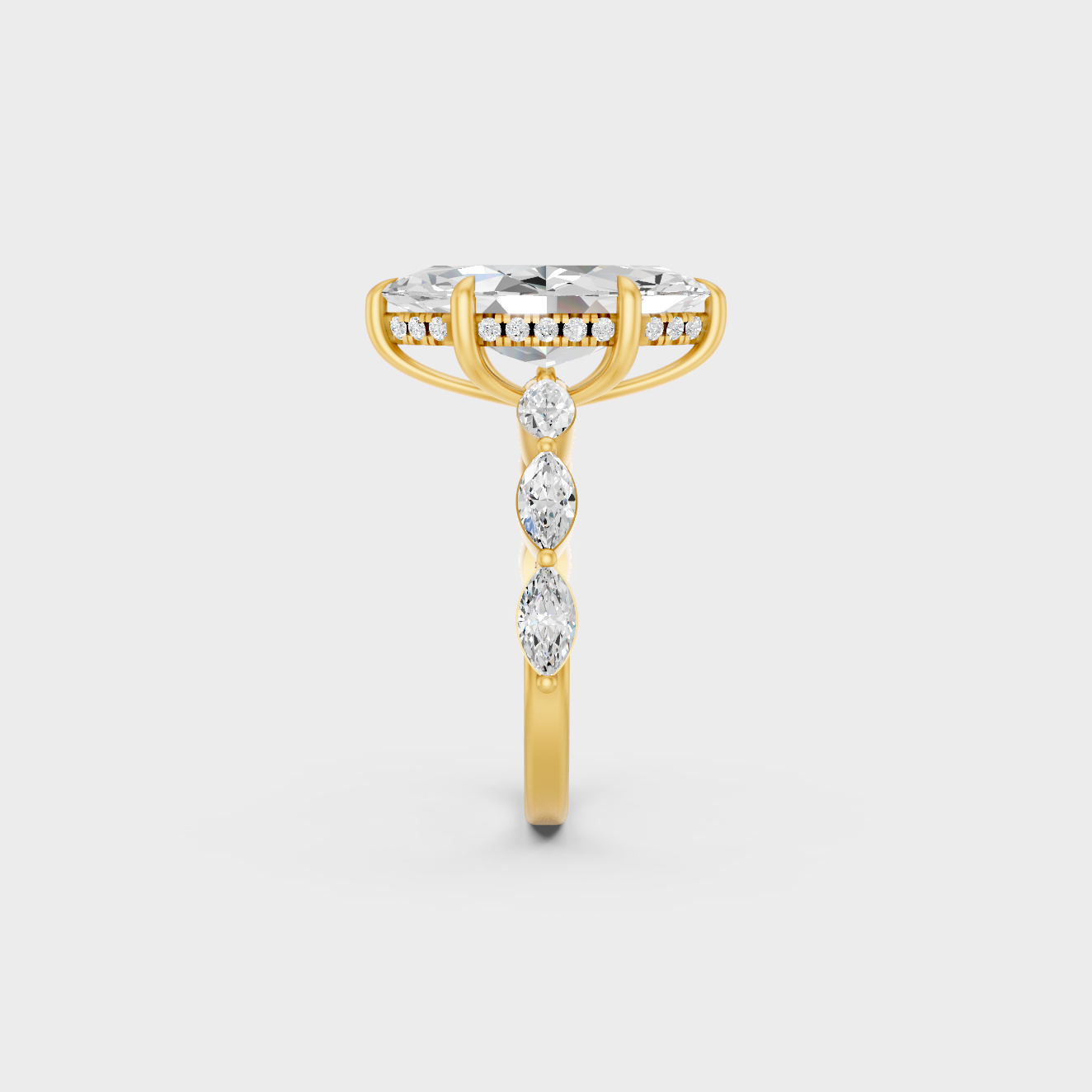 Elegant Marquise Proposal Ring In Yellow Gold