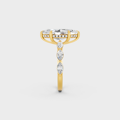 Elegant Marquise Proposal Ring In Yellow Gold