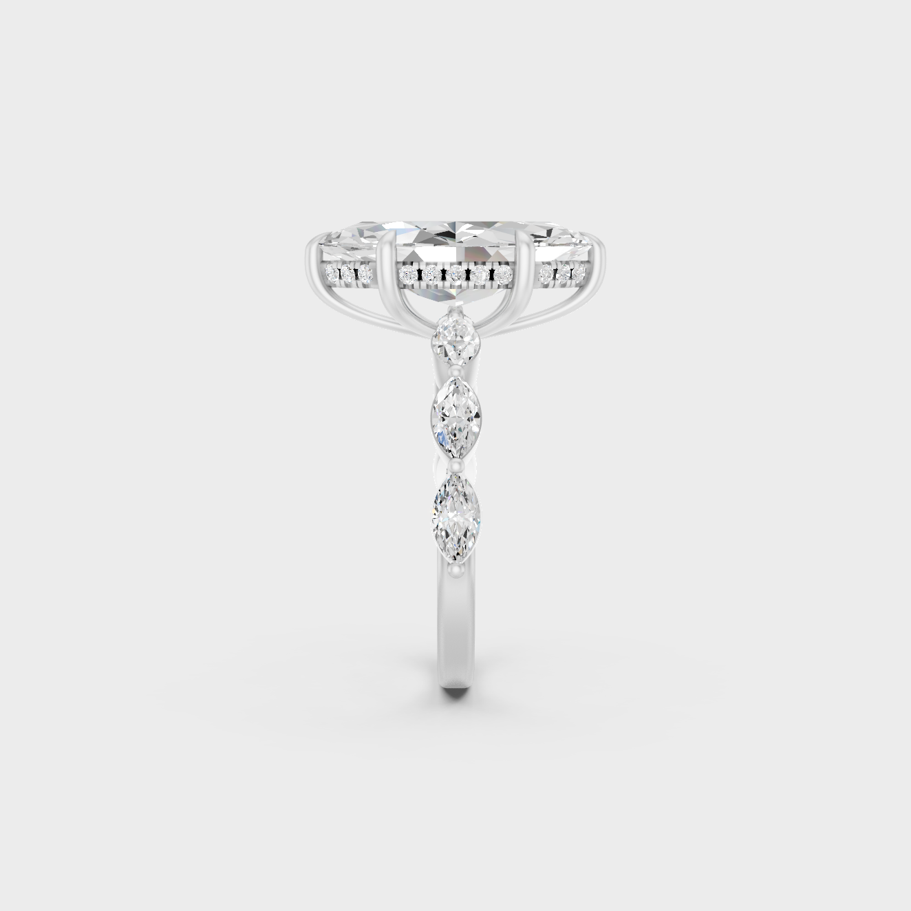Premium Platinum Marquise Diamond Ring Fine Jewelry