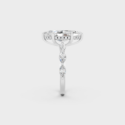 Premium Platinum Marquise Diamond Ring Fine Jewelry