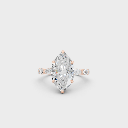 Rose Gold Marquise Diamond Anniversary Ring Elegant Jewelry