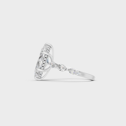 White Gold Certified Marquise Diamond Ring Elegant Fine Jewelry