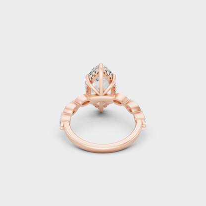 Marquise Cut Lab Diamond Ring In Rose Gold Elegant Style
