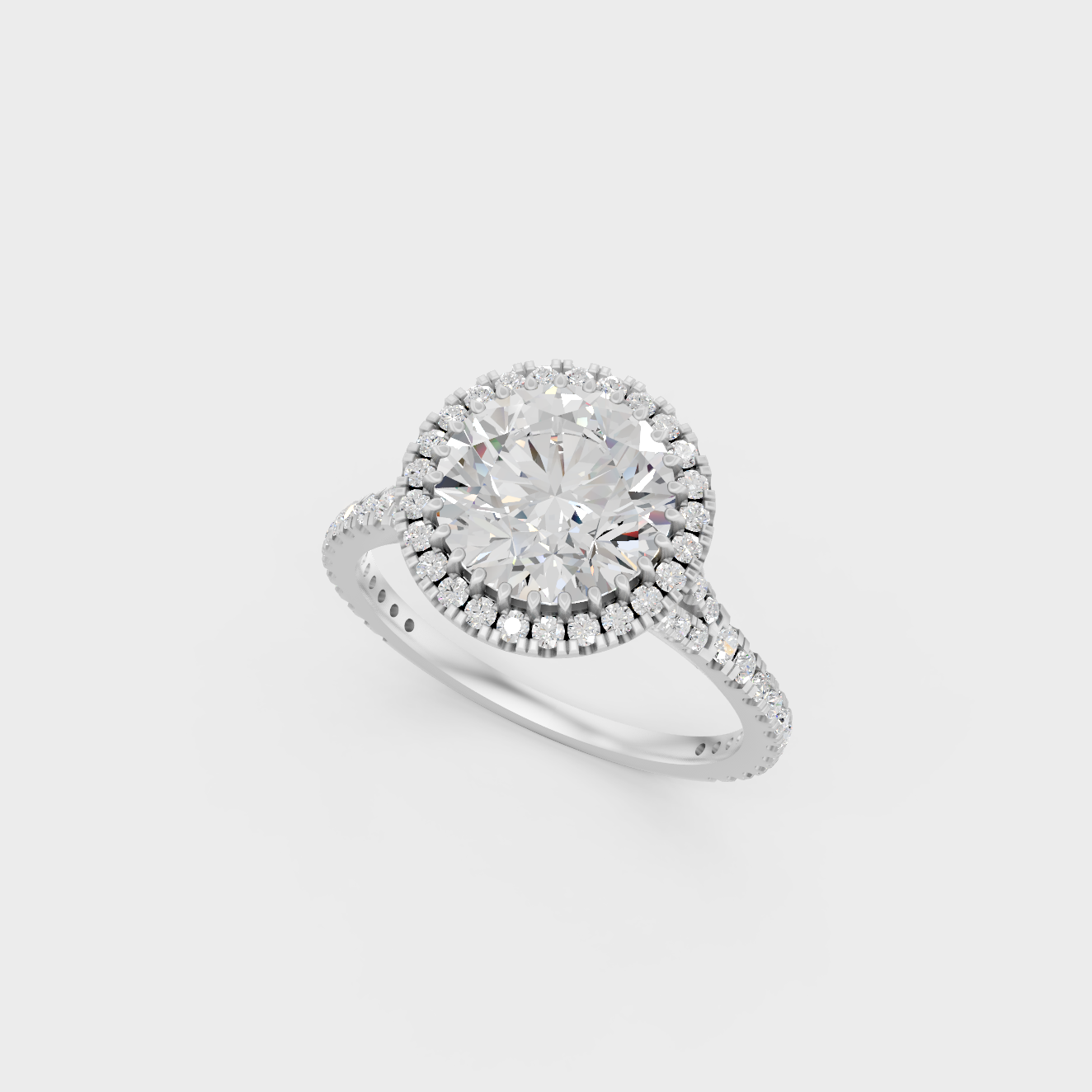 Platinum Round Cut Diamond Halo Ring Timeless Elegance