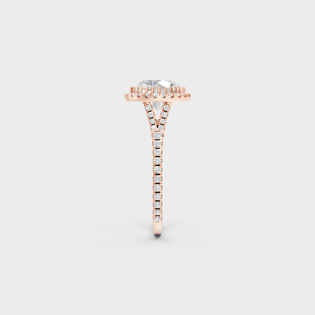 Rose Gold Luxury Round Halo Diamond Bridal Jewelry