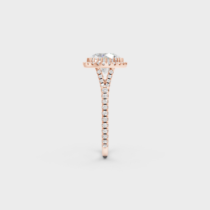 Rose Gold Luxury Round Halo Diamond Bridal Jewelry