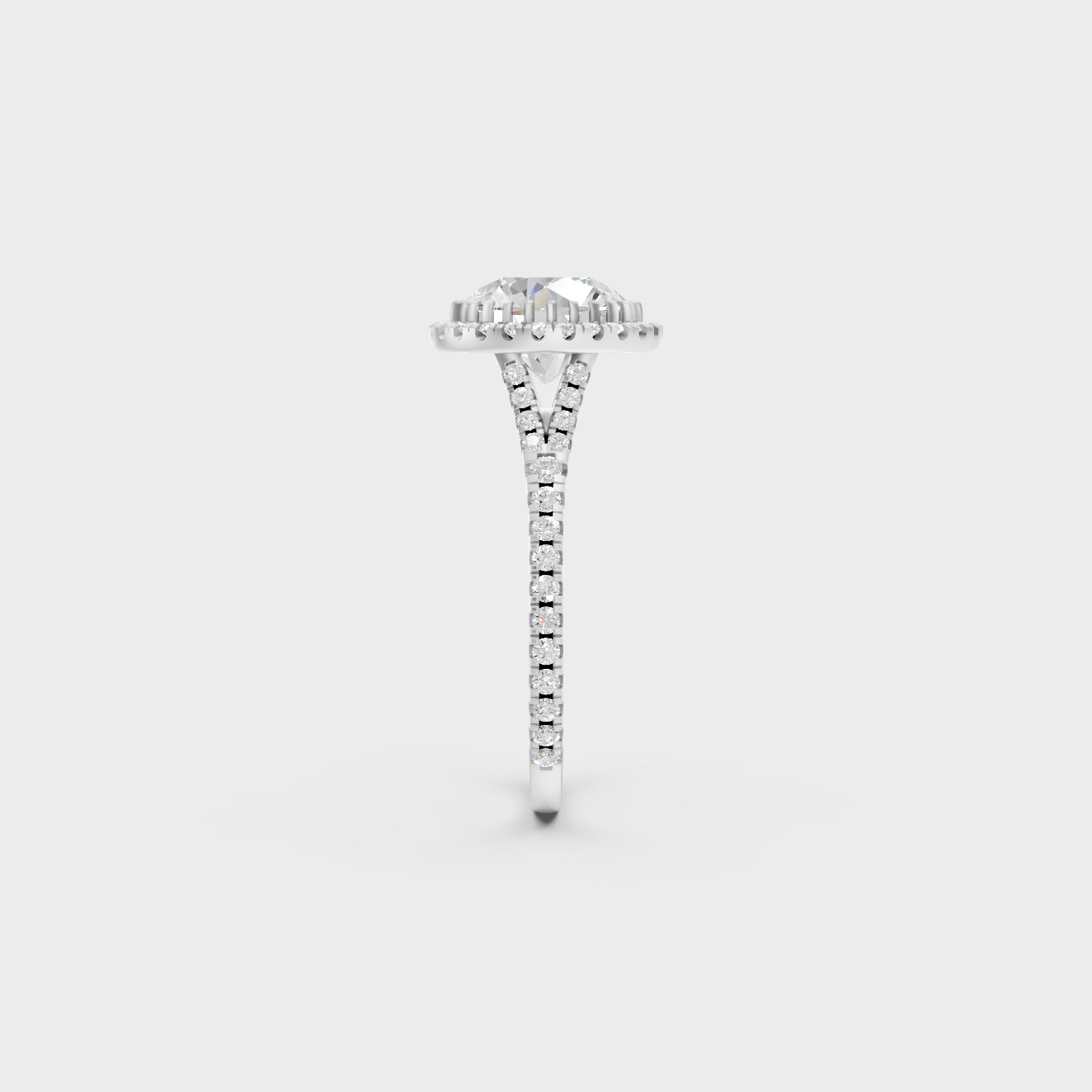 Premium Platinum Round Halo Diamond Ring Fine Jewelry