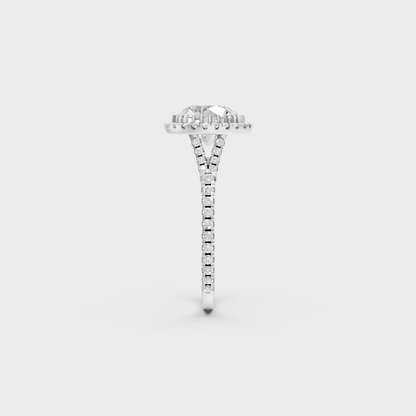 Premium Platinum Round Halo Diamond Ring Fine Jewelry