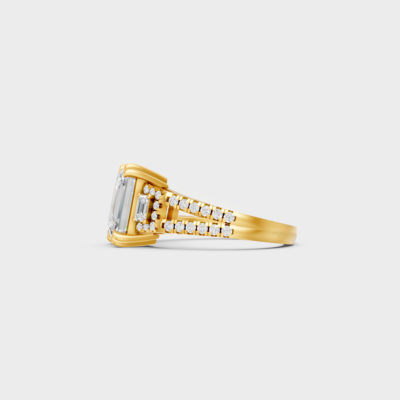 Elegant Emerald Proposal Ring In Yellow Gold