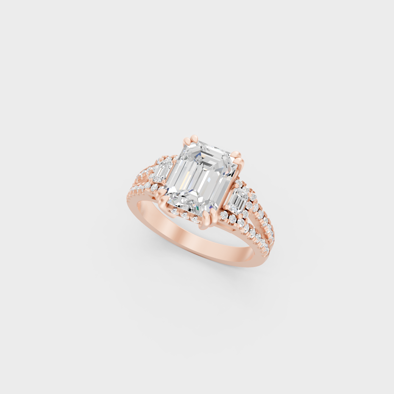 Ethical Lab Grown Emerald Ring In Rose Gold