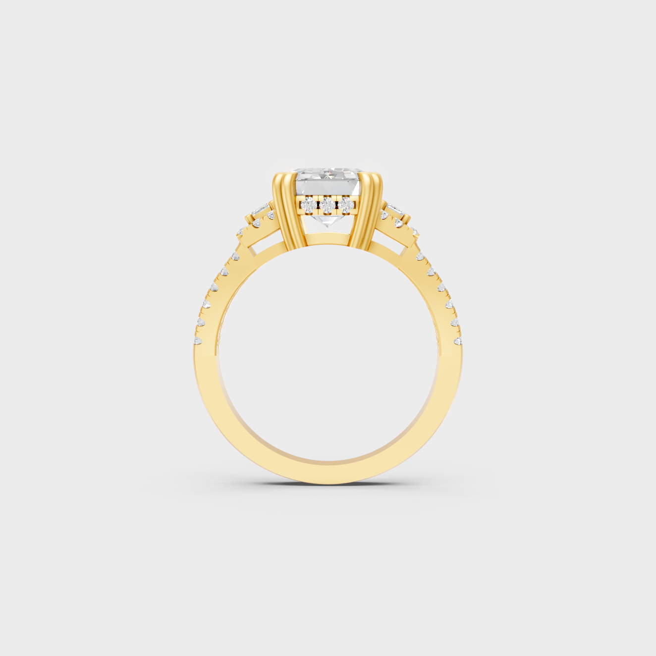 Yellow Gold Emerald Statement Ring Luxury Jewelry