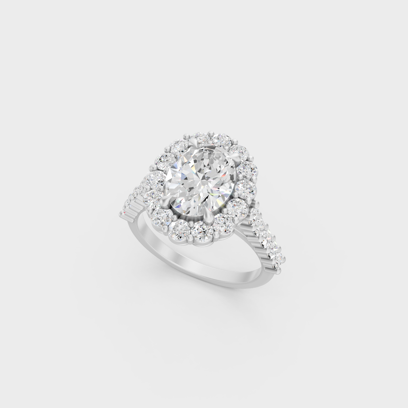 Platinum Oval And Round Cut Solitaire Ring Timeless Elegance